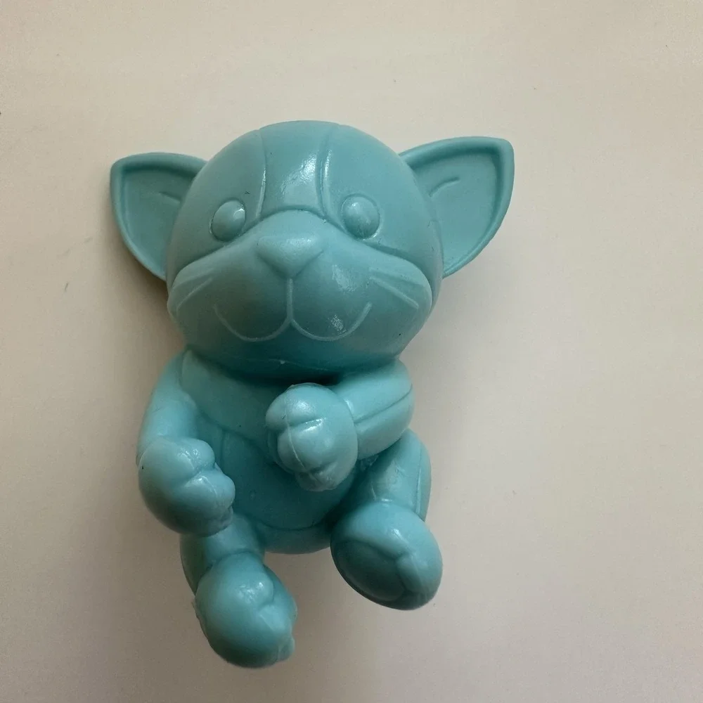 Raising Cane's Chicken Fingers Blue Dog Figure Toy Mini Plastic Kids Promo